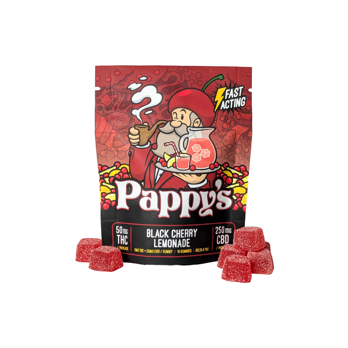 Black Cherry Lemonade Gummies 50mg THC + 250mg CBD