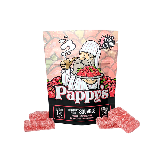 Strawberry Dream Squares Gummies 100mg THC + 500mg CBN